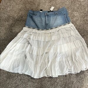 Lane Bryant Venezia denim and eyelet skirt. Practically Vintage!
